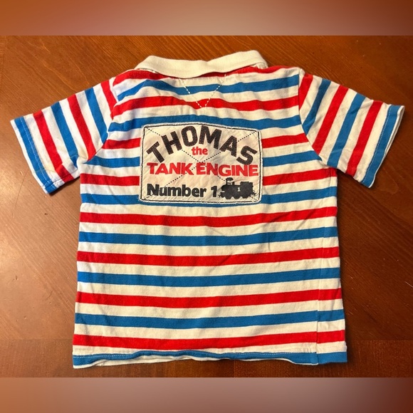 Vintage Thomas & Friends • Graphic Striped Polo Shirt Island of Sodor 3-4 Years - Picture 2 of 8
